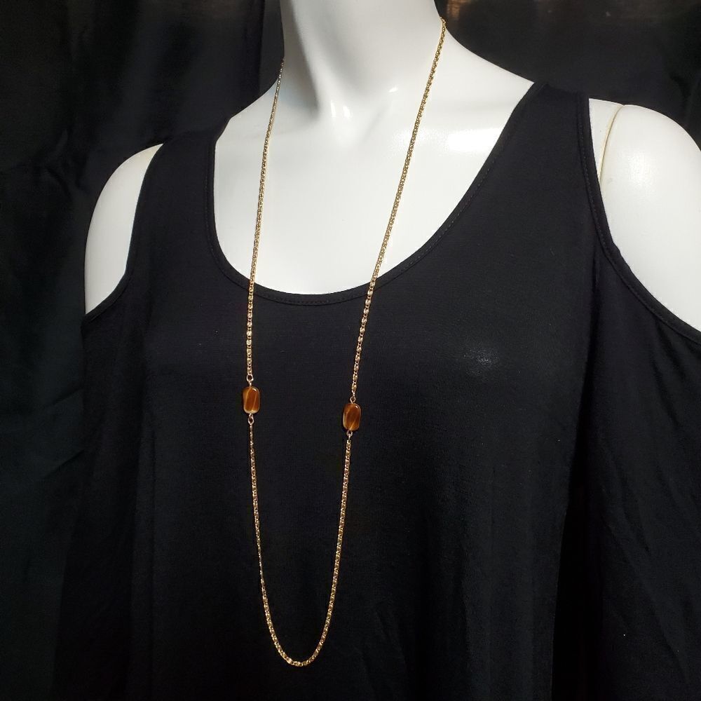 Sarah Coventry Gold Tone & Brown Necklace